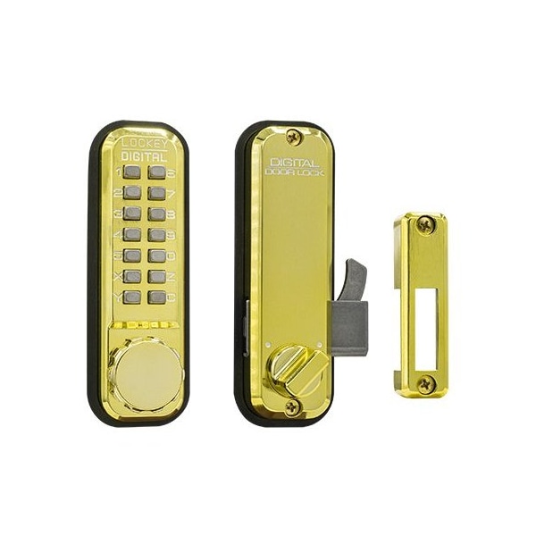 Mechanical Keyless Combination Hook Bolt Lock Fits Doors Up To 3 Thick Bright Brass